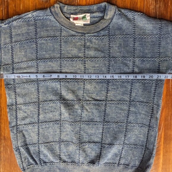 Vintage La Victoria Blue Acid Wash Sweater Size M 100% Cotton - Picture 6 of 11